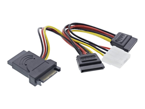 InLine Cavo adattatore di aliment. - 1x M-F SATA a 2x SATA F 1x 5,25” M - 0,15 m