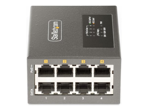 StarTech.com Iniettore PoE++ Multi-Gigabit a 4 porte - Ethernet 5/2.5/1G (NBASE-T) - PoE/PoE+/PoE++