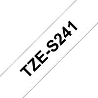 Brother TZe-S241 - Extra starker Klebstoff - Schwarz auf Weiß - Rolle (1,8 cm x 8 m)