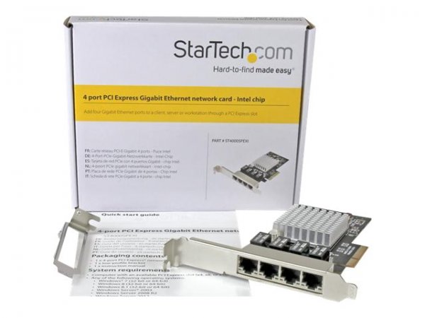 StarTech.com Scheda di rete PCIe Gigabit Power over Ethernet a 4 porte - Adattatore PCI express - In