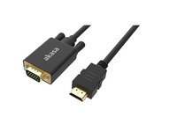 Akasa AK-CBHD26-20BK - 2 m - HDMI tipo A (Standard) - VGA (D-Sub) - Maschio - Maschio - Dritto