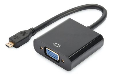 DIGITUS Convertitore Micro HDMI - VGA - HDMI tipo D (Micro) - VGA (D-Sub) - 1920 x 1080 Pixel - 1080