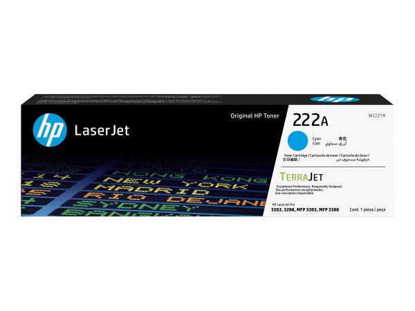HP 222A Cyan Original LaserJet Toner Cartridge - Originale - Unità toner