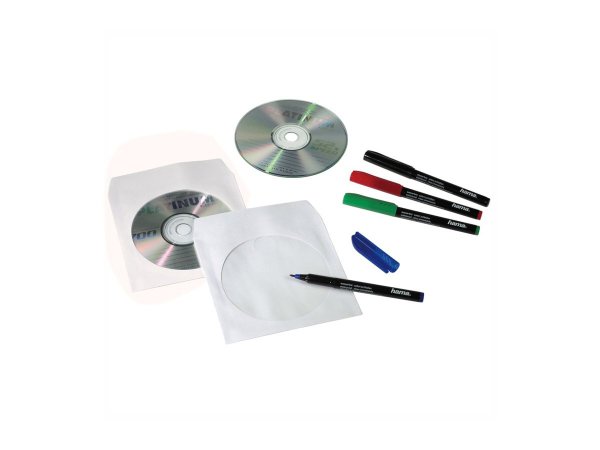 Hama Cd-ROM Paper Sleeves - Cd-Huelle - weiß Packung mit 100 51174