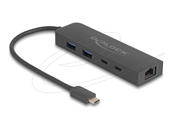 Delock 10 Gbps USB Hub mit 2.5 Gigabit LAN Port und PD 85 W