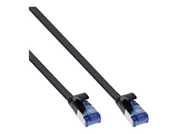 InLine Patch Cable flat - U/FTP - Cat.6A - TPE senza alogeni - nero - 1,5m