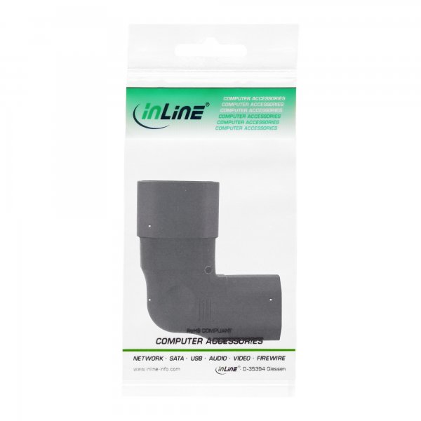 InLine adattatore di rete IEC 60320 C14 / C13 - angolato a L/R - 3 poli