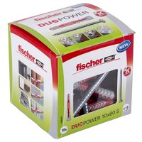 fischer DUOPOWER 10 x 80 S LD - Tassello di espansione - Cemento - Metallo - Grigio - Rosso - 80 mm