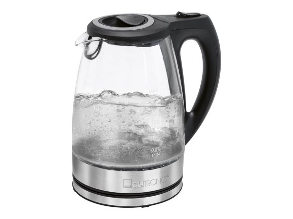 Clatronic WKS 3744 G - 1,7 L - 2200 W - Nero - Grigio - Acciaio inossidabile - Trasparente - Plastic
