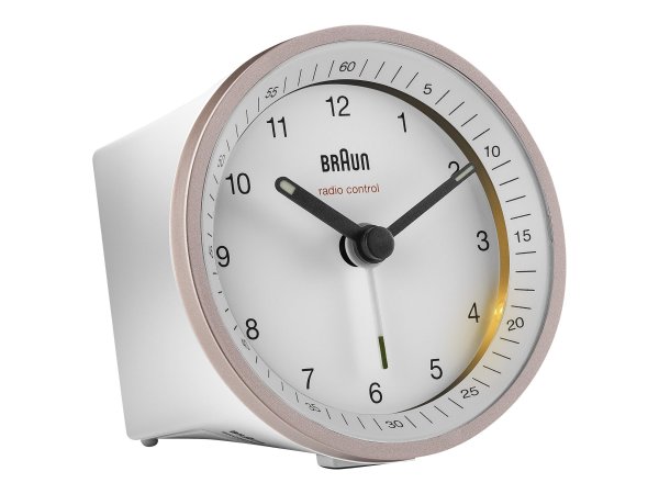 Braun BC07 - Sveglia al quarzo - Rotondo - Rosa - Bianco - Analogico - Batteria - Stilo AA