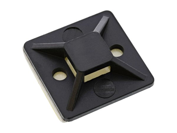 InLine Basette autoadesive 20x20mm per fascette da 4,8mm - nero - 10pz