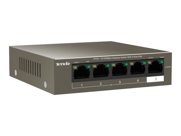 Tenda Switch FE TEF1105P-4-63W 63W 4x PoE - Interruttore - 0,1 Gbps