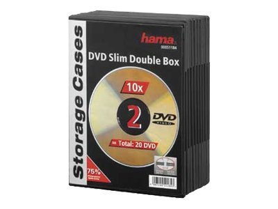 Hama Custodia DVD slim doppia - 10 pz. - 2 dischi - Nero