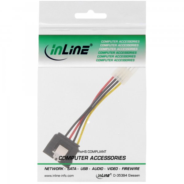 InLine Cavo adattatore di alim. - 1x 3,5" M a SATA con linguetta - 0,06m