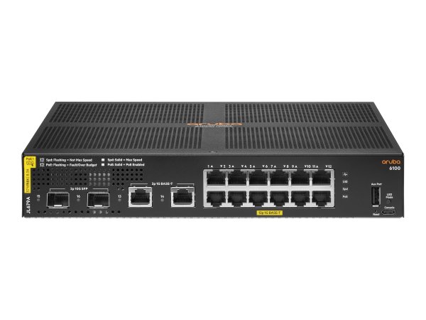 HPE Networking 6100 12G Class4 PoE 2G/2SFP+ 139W - Gestito - L3 - Gigabit Ethernet (10/100/1000) - S