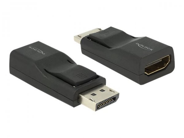 Delock Adapter DisplayPort 1.2 Stecker> HDMI Buchse 4K Passiv schwarz - Adattatore - Digitale/displa