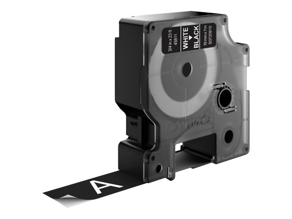 Dymo D1 - Selbstklebend - Weiß auf Schwarz - Rolle (1,9 cm x 7 m)