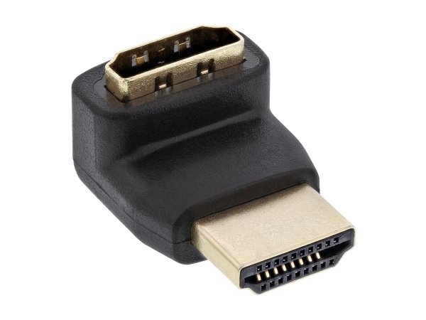 InLine Adattatore HDMI Tipo A Maschio/Femmina - angolato 90° verso alto - dorato