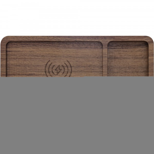 InLine WoodCharge - Organizzatore con superficie di ricarica Qi integrata