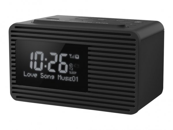 Panasonic RC-D8EG-K - Radiosveglia - nero - DAB+ - funzione di ricarica USB - Orologio - DAB+ - FM -