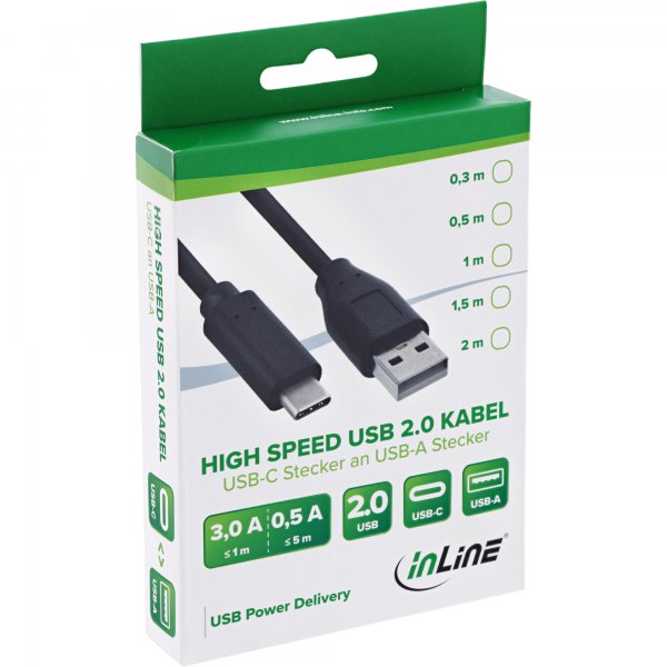 InLine Cavo USB 2.0 - da spina USB-C a spina A - nero - 1m
