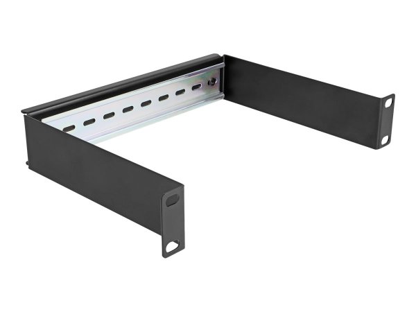 Delock Pannello su guida DIN da 10? 1U nero - Guida per scaffale - Nero - Metallo - 1U - 25,4 cm (10