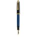 Pelikan M800 - Nero - Blu - Oro - Sistema di riempimento integrato - Oro - Pennino per corsivo - Oro