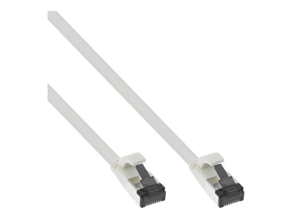 InLine Cavo patch Patch piatto - U/FTP - TPE Cat.8.1 - senza alogeni - bianco - 0,3m