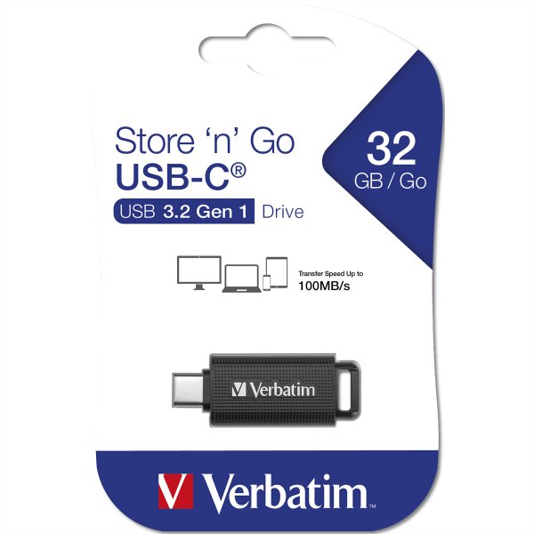 Verbatim Store 'n' Go - 32 GB - USB tipo-C - 3.2 Gen 1 (3.1 Gen 1) - Lamina di scorrimento - 4 g - N
