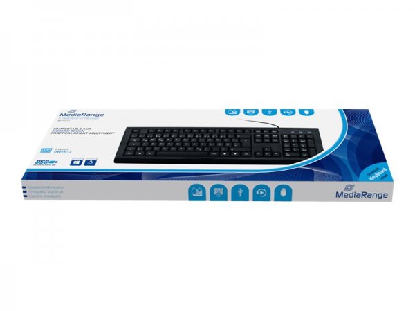 MEDIARANGE MROS101 - Full-size (100%) - Cablato - USB - QWERTZ - Nero