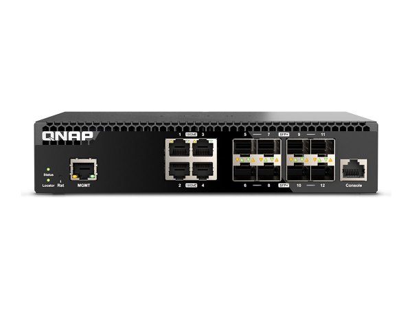 QNAP QSW-M3212R-8S4T - Switch - managed - 4 x 100/1000/2.5G/5G/+ 8 10Gb - Interruttore - 10 Gbps