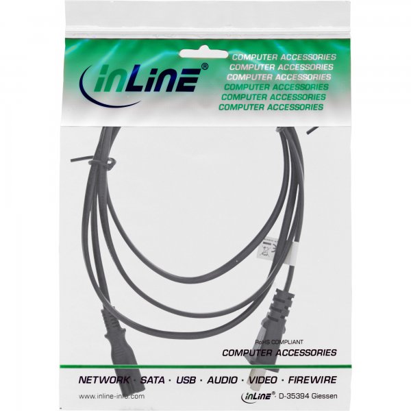 InLine Cavo di alimentazione Spina China - presa Euro 8 C7 - nero - 1,8 m