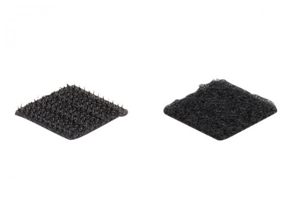 Delock Feltrini con chiusura a strappo - quadrati - autoadesivi - 64 pezzi neri - Nero - 20 mm - 64
