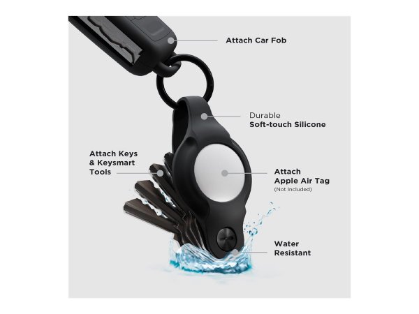 KeySmart AirTag Flex Silicone Case Air Black