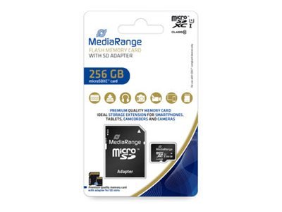 MEDIARANGE MR946 - 256 GB - MicroSDXC - Classe 10 - UHS-I - 80 MB/s - 10 MB/s