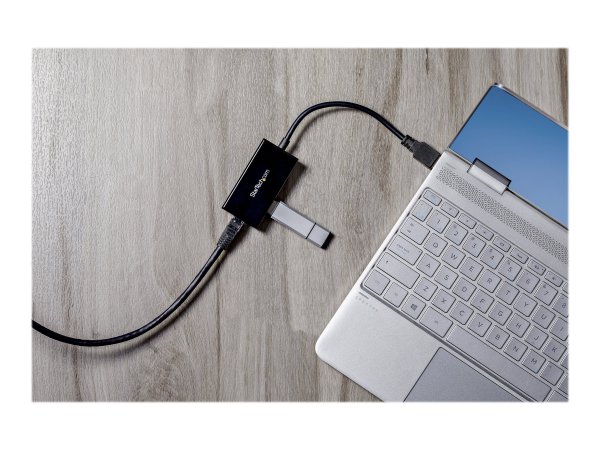 StarTech.com Adattatore USB 3.0 a Ethernet Gigabit con Hub USB a 2 porte incorporato - Cablato - USB