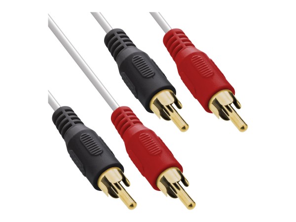 InLine Cavo Audio 2x RCA maschio / maschio - 10m - dorato - bianco