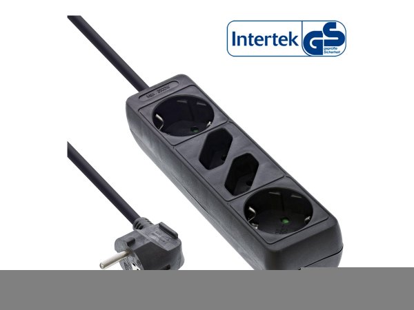 InLine Multipresa 4 posti - 2x Shucko + 2x Euro - bianca - cavo 1,5m,