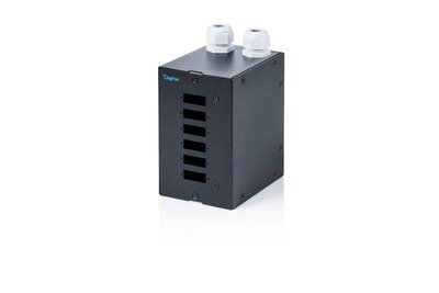 DIGITUS LWL Hutschienen verteiler 6 Port SC DX/LC Quad Schwarz - Cavo - Rete