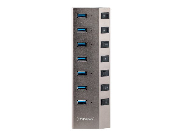 StarTech.com Hub USB-C Autoalimentato a 7 Porte con Interruttori Individuali - Multipresa USB 3.0 5G
