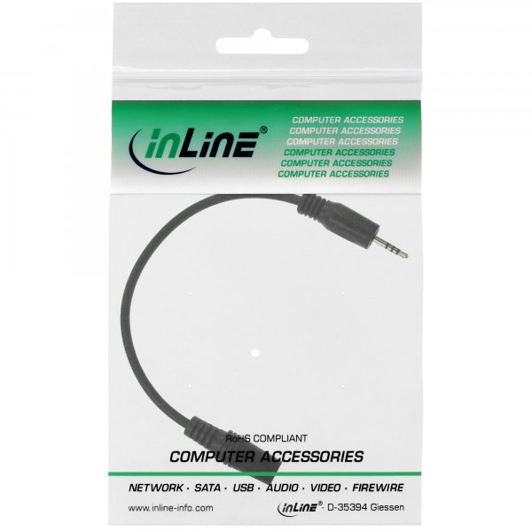 InLine Cavo Audio - Jack 2,5mm maschio a Jack 3,5mm femmina - Tricanale 4pin - 3m
