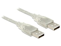 Delock 0.5m - 2xUSB2.0-A - 0,5 m - USB A - USB A - USB 2.0 - Maschio/Maschio - Trasparente