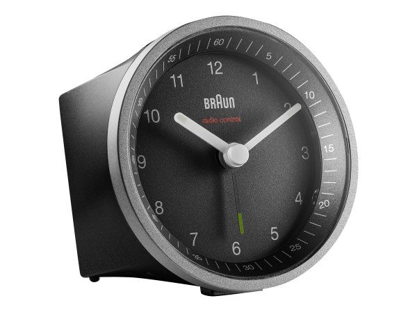 Braun BC07SB-DCF - Sveglia al quarzo - Rotondo - Nero - Argento - Analogico - Batteria - Stilo AA