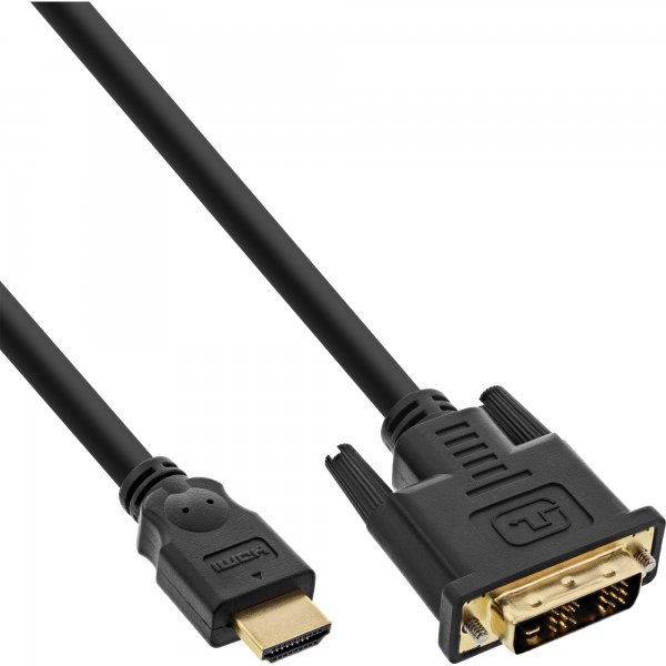 InLine Bulk Pack 30pz. - Cavo HDMI-DVI - da HDMI a spina DVI 18+1 - dorato - 2m