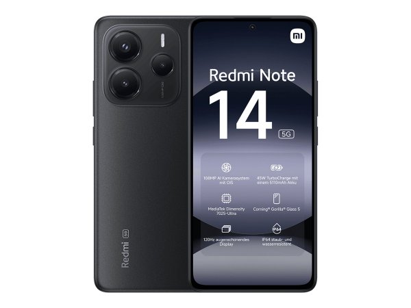Xiaomi Redmi Note 14 schwarz Telekom - Smartphone - 256 GB