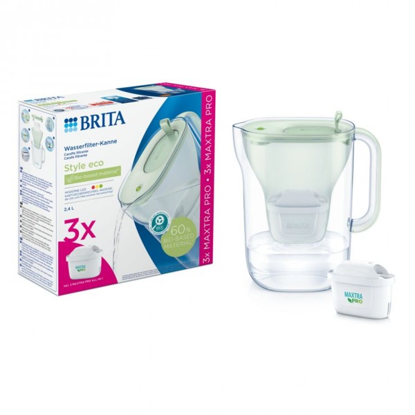 BRITA Wasserfilter-Kanne+MAXTRA PRO Al Style eco hgn+MAXAi1