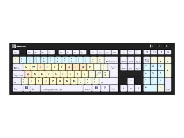 Logickeyboard Dyslexie Keyboard Nero UK PC LKB-DYSLEX-BJPU-UK - Tastiera - QWERTY