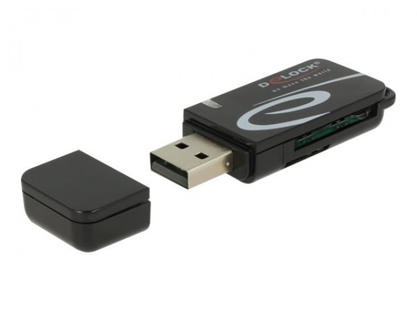Delock Mini lettore di schede USB 2.0 con slot SD e Micro SD - MMC - MMC Mobile - MMC+ - MMCmicro -