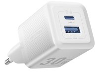Vention FEQW0-EU GaN Charger 30W USB-C+ USB-A Fast Charging White