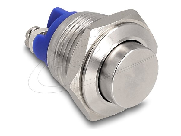 Delock Drucktaster zum Einbau 16 mm 2 x Schraubklemme s.hoch